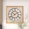 Kirkland's Home White Wood Farmhouse Square Wall Clock- Clocks