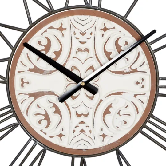 Kirkland's Home White Wood Farmhouse Square Wall Clock- Clocks