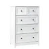 Kirkland's Home White Wood Five Framed Drawers Dresser- Dressers & Chests