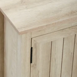 Kirkland's Home White Wood Grooved Door Tv Stand- Tv Stands & Media Consoles