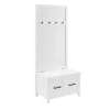 Kirkland's Home White Wood Herringbone Hall Tree- Entryway Furniture