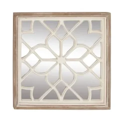 Kirkland's Home White Wood Lattice Overlay Mirror, 30X30 In.- Decorative Mirrors