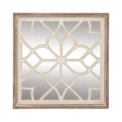 Kirkland's Home White Wood Lattice Overlay Mirror, 30X30 In.- Decorative Mirrors