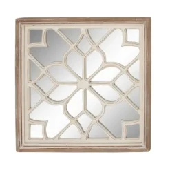 Kirkland's Home White Wood Lattice Overlay Mirror, 30X30 In.- Decorative Mirrors