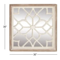 Kirkland's Home White Wood Lattice Overlay Mirror, 30X30 In.- Decorative Mirrors