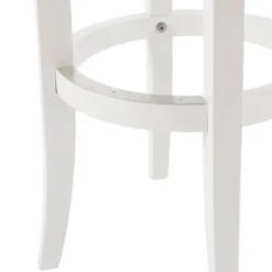 Kirkland's Home White Wood Linen Upholstered 2-Pc. Bar Stool Set- Bar Stools & Counter Height Stools