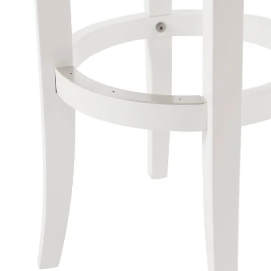 Kirkland's Home White Wood Linen Upholstered 2-Pc. Bar Stool Set- Bar Stools & Counter Height Stools