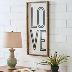 Kirkland's Home White Wood Love Framed Wall Plaque- Wall Quotes & Signs