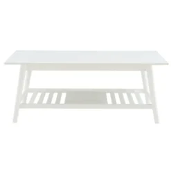 Kirkland's Home White Wood Midcentury Coffee Table- Coffee Tables