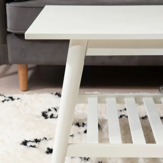 Kirkland's Home White Wood Midcentury Coffee Table- Coffee Tables