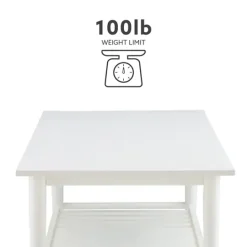 Kirkland's Home White Wood Midcentury Coffee Table- Coffee Tables