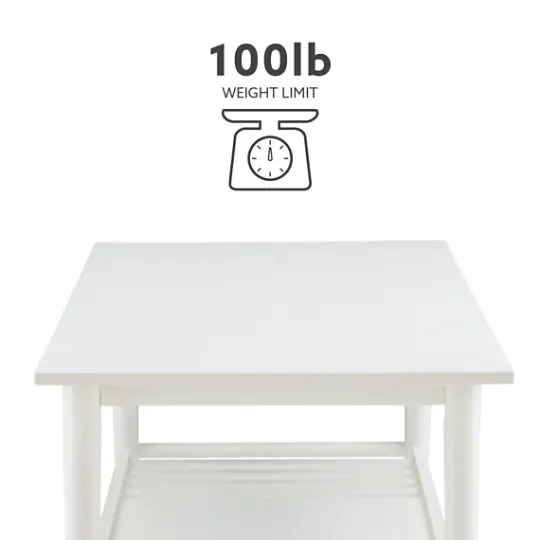 Kirkland's Home White Wood Midcentury Coffee Table- Coffee Tables
