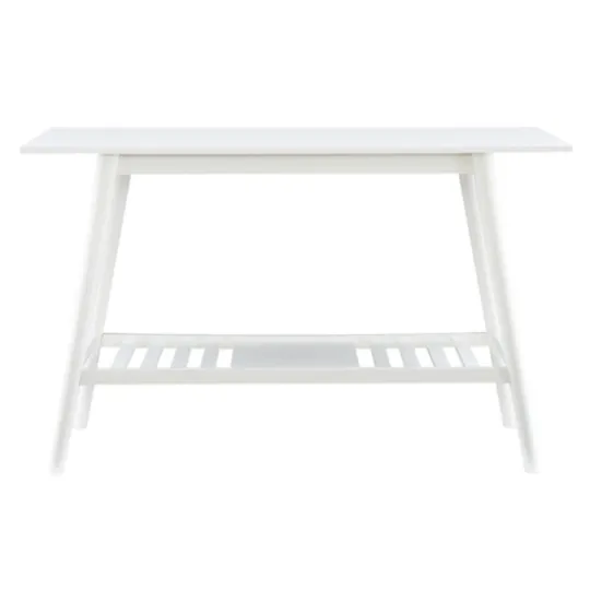Kirkland's Home White Wood Midcentury Console Table- Console Tables