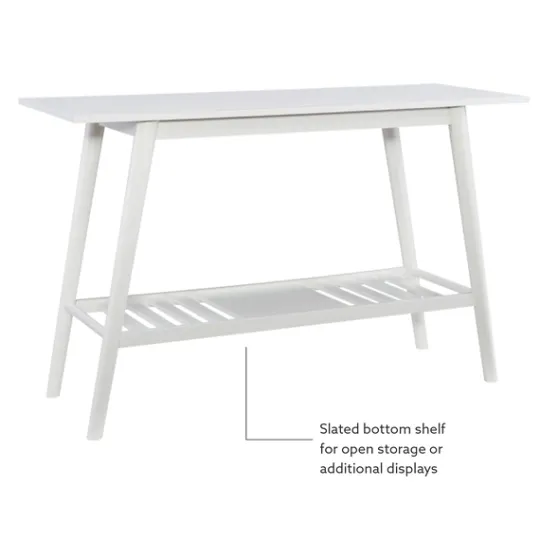 Kirkland's Home White Wood Midcentury Console Table- Console Tables