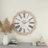 Kirkland's Home White Wood Scalloped Frame Wall Clock- Clocks