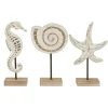Kirkland's Home White Wood Sea Creature Statues, Set Of 3- Statues & Figurines