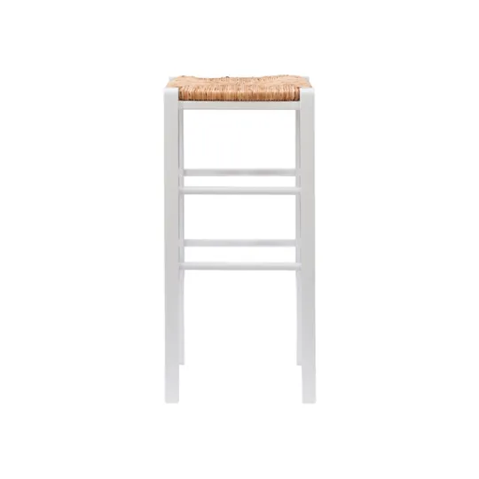 Kirkland's Home White Wood Seagrass Backless 2-Pc. Bar Stool Set- Bar Stools & Counter Height Stools