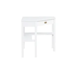 Kirkland's Home White Wood Single Drawer Corner Desk- Office Furniture
