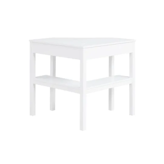 Kirkland's Home White Wood Single Drawer Corner Desk- Office Furniture
