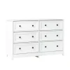 Kirkland's Home White Wood Six Framed Drawers Dresser- Dressers & Chests