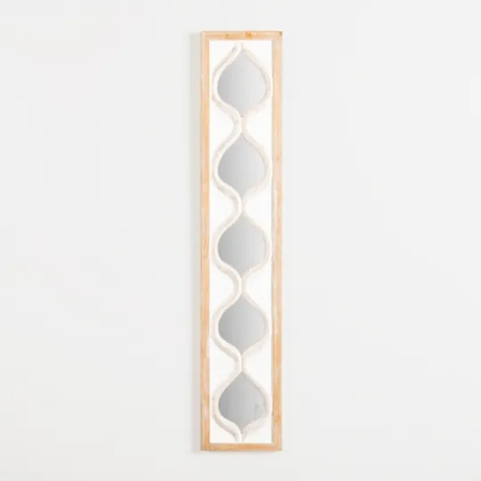 Kirkland's Home White Wood Stacked Teardrops Wall Mirror- Decorative Mirrors
