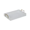 Kirkland's Home White Wood Tray With Gold Handles- Decorative Trays