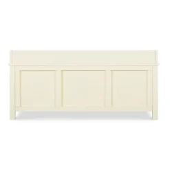 Kirkland's Home White Wood Upholstered Storage Bench- Benches & Ottomans