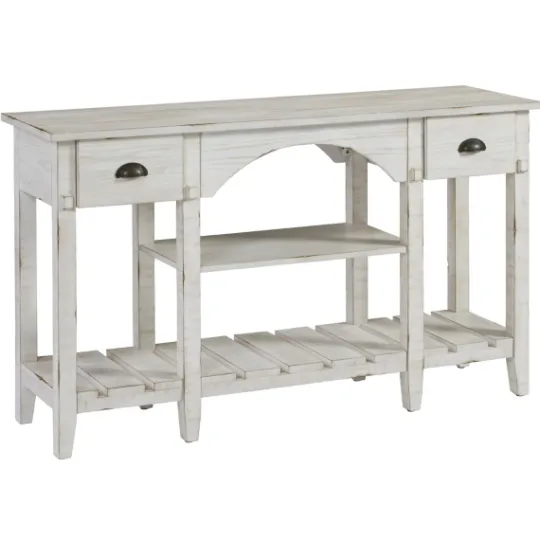 Kirkland's Home White Wooden Mercantile Sofa Table- Console Tables