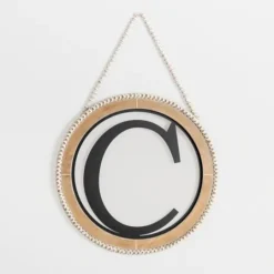 Kirkland's Home Whitewash Bead Trim Monogram C Plaque- Monogram Wall Decor