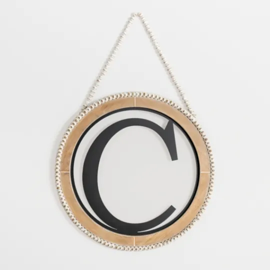 Kirkland's Home Whitewash Bead Trim Monogram C Plaque- Monogram Wall Decor