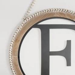 Kirkland's Home Whitewash Bead Trim Monogram F Plaque- Monogram Wall Decor