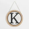 Kirkland's Home Whitewash Bead Trim Monogram K Plaque- Monogram Wall Decor