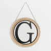 Kirkland's Home Whitewash Bead Trim Monogram G Plaque- Monogram Wall Decor