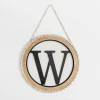 Kirkland's Home Whitewash Bead Trim Monogram W Plaque- Monogram Wall Decor