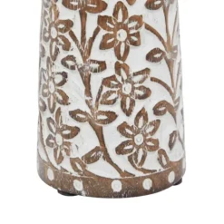 Kirkland's Home Whitewash Floral Mango Candlesticks, Set Of 3- Candle Holders