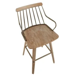 Kirkland's Home Whitewash Poplar Wood Swivel Counter Stool- Bar Stools & Counter Height Stools