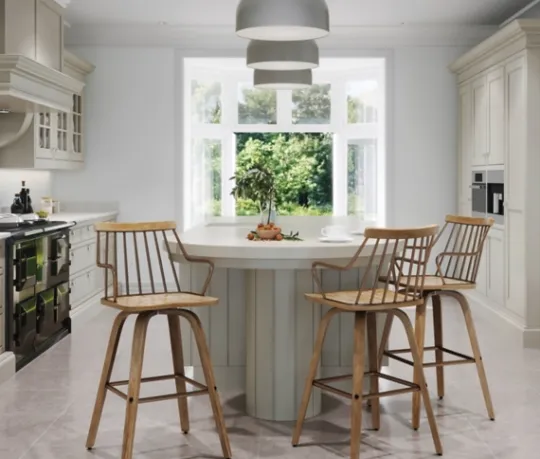 Kirkland's Home Whitewash Poplar Wood Swivel Counter Stool- Bar Stools & Counter Height Stools
