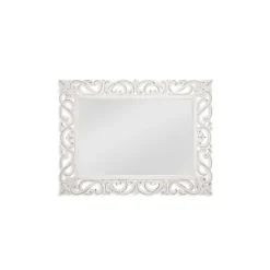 Kirkland's Home Whitewash Scrolled Frame Rectangle Wall Mirror- Decorative Mirrors