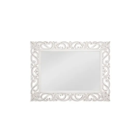 Kirkland's Home Whitewash Scrolled Frame Rectangle Wall Mirror- Decorative Mirrors