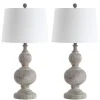 Kirkland's Home Whitewashed Brown Carved 2-Pc. Table Lamp Set- Table Lamps