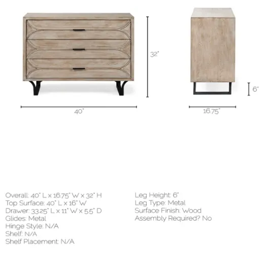 Kirkland's Home Whitewashed Brown 3-Drawer Wood Chest- Dressers & Chests