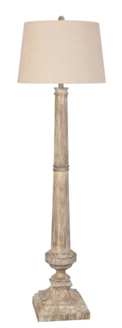 Kirkland's Home Whitewashed Brown Resin Floor Lamp- Floor Lamps