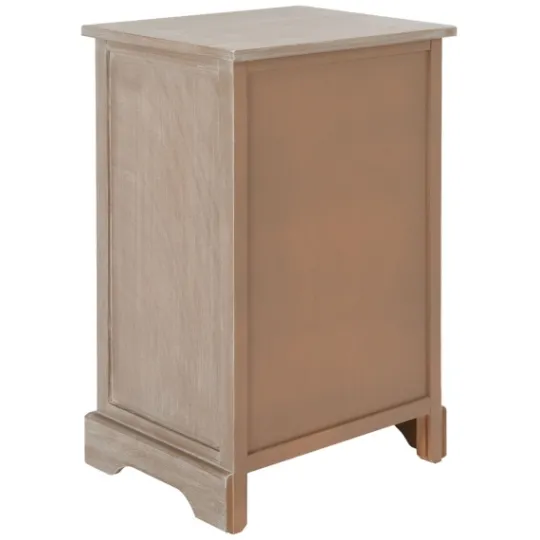 Kirkland's Home Whitewashed Brown Wood Side Table With Baskets- Accent & End Tables