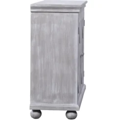 Kirkland's Home Whitewashed Gray Wood Hexagonal Door Cabinet- Cabinets & Sideboards