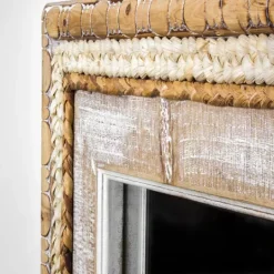Kirkland's Home Whitewashed Hand Woven Rattan Mirror- Decorative Mirrors