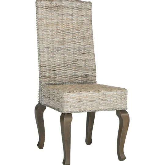 Kirkland's Home Whitewashed Kubu Rattan Dining Chairs, Set Of 2- Dining Chairs