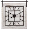 Kirkland's Home Whitewashed Sliding Barn Door Wall Clock- Clocks