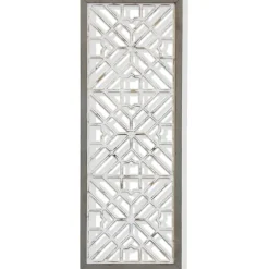 Kirkland's Home Whitewashed Wood & Gray Frame Cut Out Wall Plaque- Wall Plaques