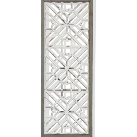 Kirkland's Home Whitewashed Wood & Gray Frame Cut Out Wall Plaque- Wall Plaques