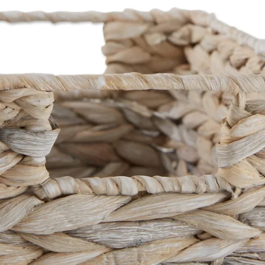 Kirkland's Home Whitewashed Woven Water Hyacinth Baskets, Set Of 2- Baskets & Boxes